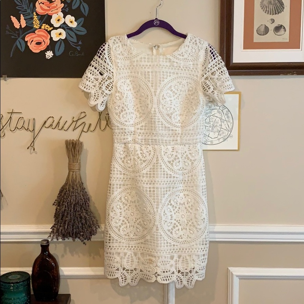 J.O.A. Los Angeles Knit crochet white dress - Picture 5 of 9